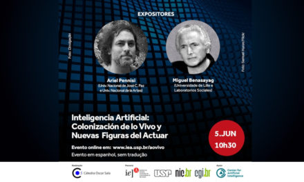 Ariel Pennisi, responsable del Área de Nuevas Tecnologías del IEF expone junto a Miguel Benasayag en la Universidad de San Pablo