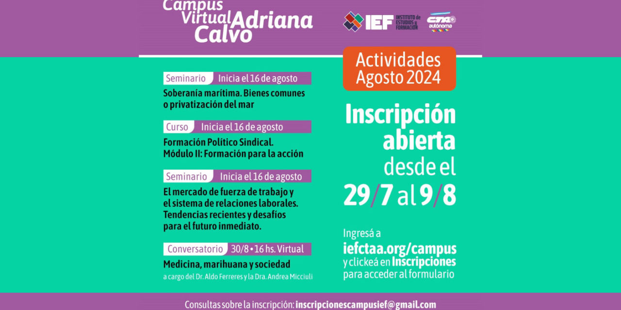 Ya abrieron las inscripciones a los nuevos cursos del Campus Virtual Adriana Calvo