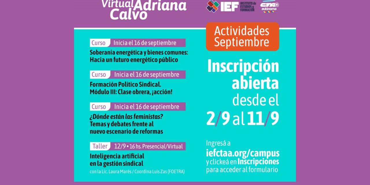 Inscripciones abiertas para los nuevos cursos del Camus Virtual Adriana Calvo