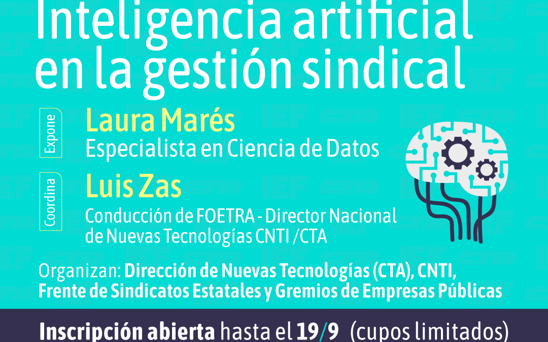 NUEVO TALLER SOBRE “INTELIGENCIA ARTIFICIAL EN LA GESTIÓN SINDICAL”